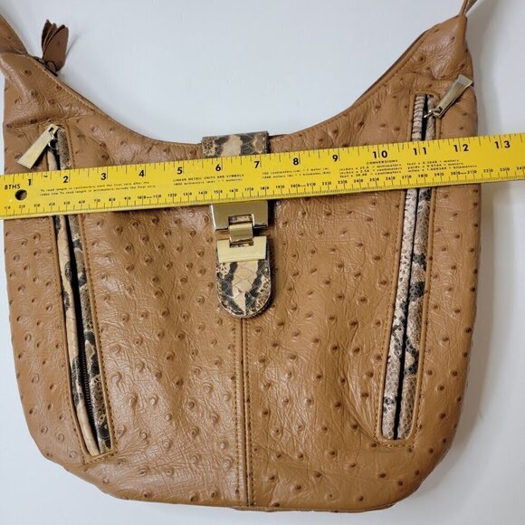 Superb Vintage Ostrich and Snakeskin Shoulder Bag - Picture 11 of 12